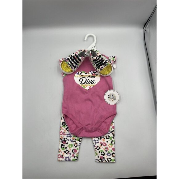 Mini DIVA Baby GIRL 3-6 MONTHS Outfit WITH SHOES TO MATCH BRAND NEW W/TAGS SEE - Picture 2 of 16